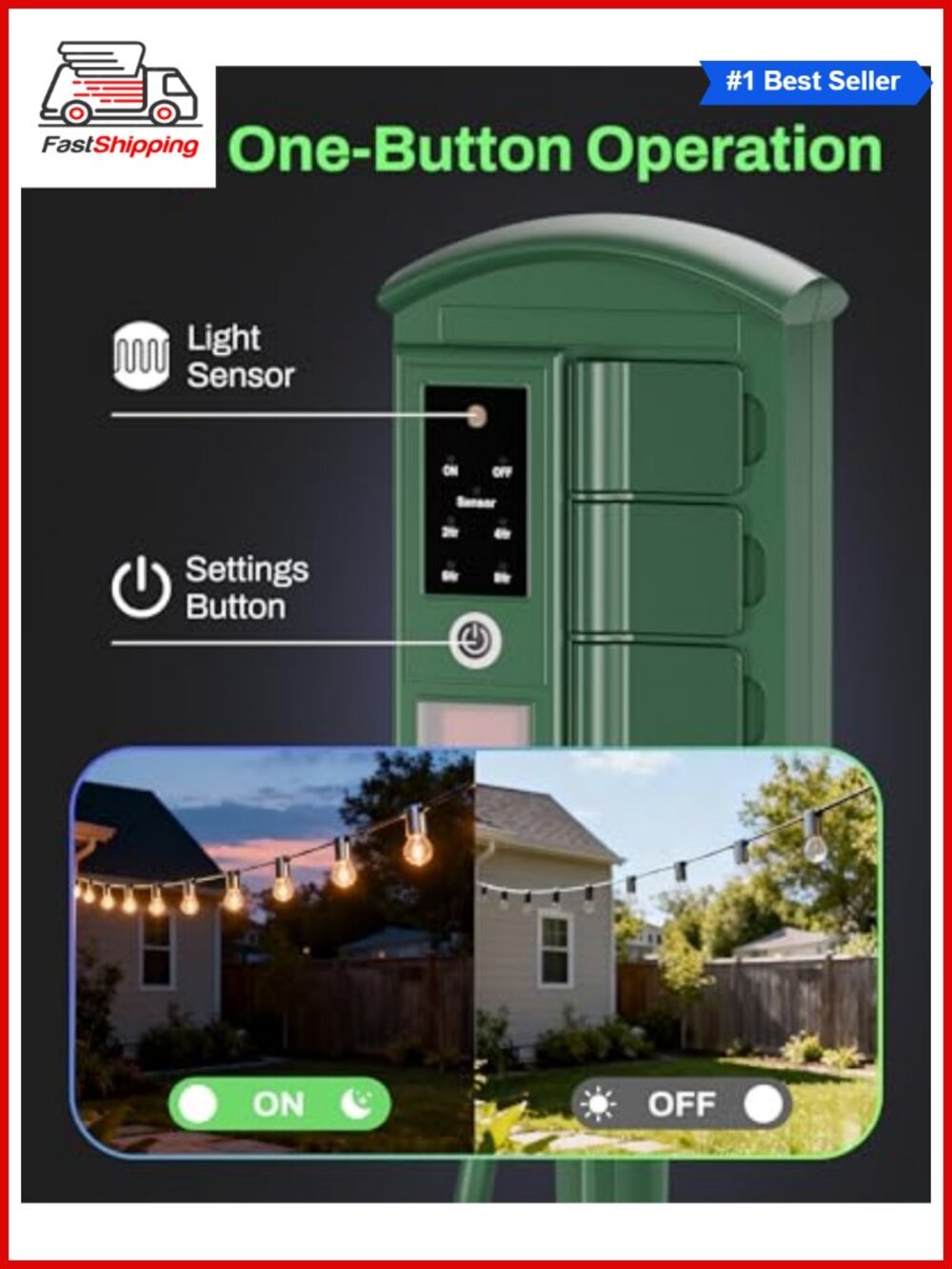 🎅 Outdoor Power Stake Timer 6 Outlets Remote Control Weatherproof - Picture 3 of 6